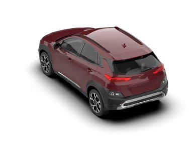 araba beyaz arkaplanda izole edildi