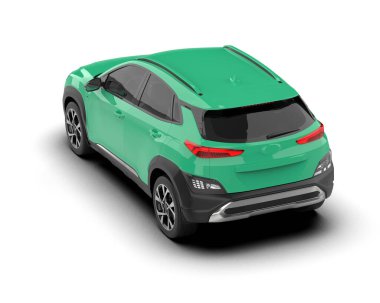 modern yeşil araba - 3D görüntüleme