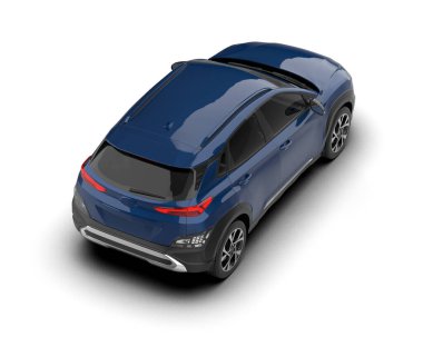 Beyaz arka planda izole edilmiş elektrikli araba 3 boyutlu görüntüleme - illüstrasyon