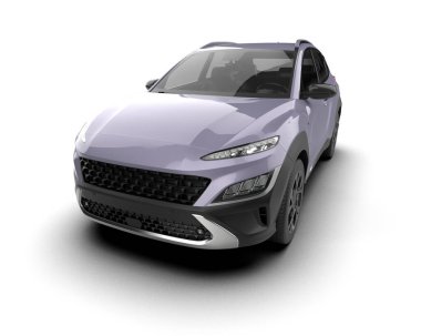 Modern şehir arabası beyazdan izole edilmiş. 3D görüntüleme - illüstrasyon