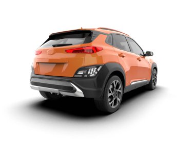 Arka planda modern şehir arabası. 3d oluşturma.