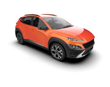 Araba beyaz bir araçla izole edilmiş. 3d oluşturma