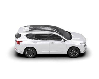 Siyah SUv beyaz arkaplanda izole edildi.