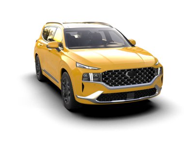 Modern şehir arabası beyazdan izole edilmiş. 3D görüntüleme - illüstrasyon