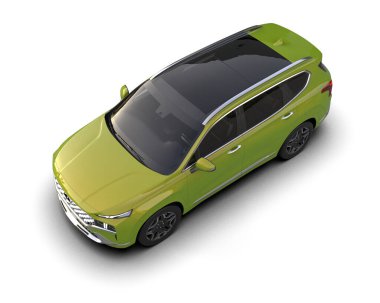 yeşil modern araba izole