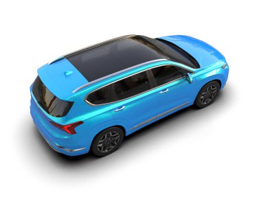 Beyaz arka planda modern şehir arabası. 3d oluşturma