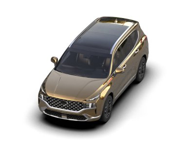 modern şehir arabası arka planda izole edildi - 3 boyutlu çizim - illüstrasyon