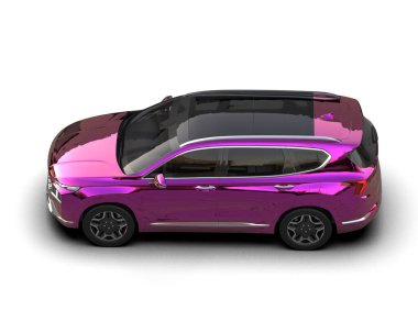 Modern şehir arabası kırpma yolu ile beyaz arka planda izole edildi. 3d oluşturma