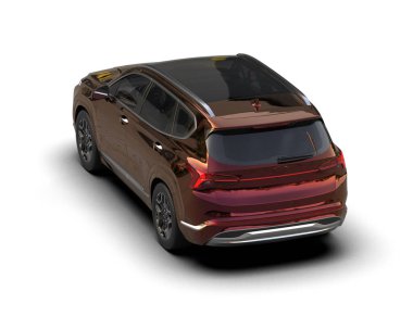 Beyaz arka planda modern SUV. 3d oluşturma