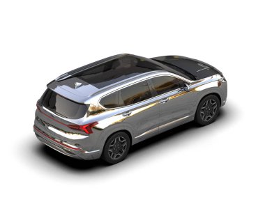 Modern şehir arazi aracı beyaz arka planda izole edilmiş. 3d oluşturma