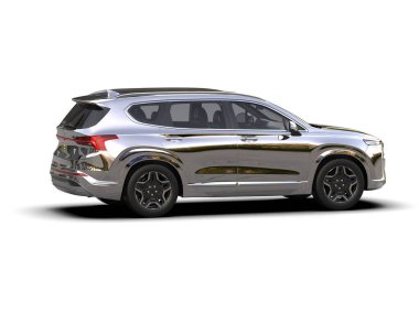 Modern şehir arabası beyazdan izole edilmiş. 3D görüntüleme - illüstrasyon