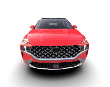 modern kırmızı araba - 3 boyutlu illüstrasyon