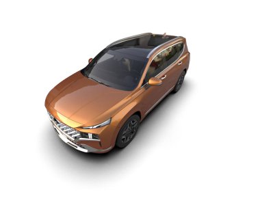 Modern SUV arka planda izole edildi. 3D görüntüleme - illüstrasyon