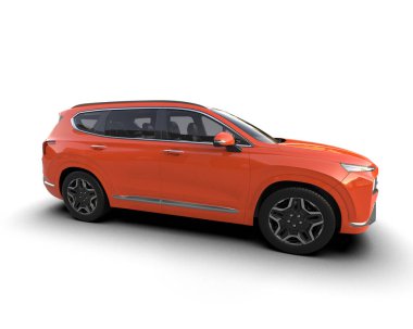 Beyaz arka planda modern bir araba. 3d illüstrasyon