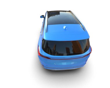 Mavi ekranlı elektrikli araba.