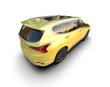 Beyaz arka planda modern lüks SUv