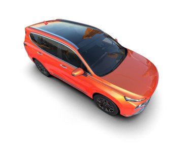 araba beyaz arkaplanda izole edildi. 3d görüntüleme - illüstrasyon