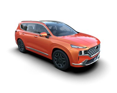 Beyaz arka plan üzerinde kırmızı Suv