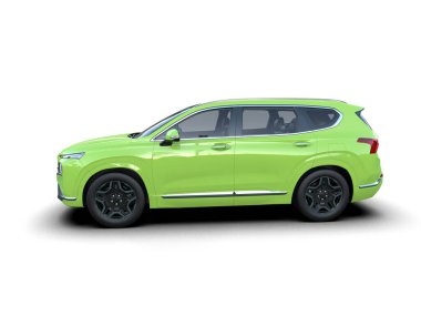 Yeşil, modern cip. şehir konsepti. 3d oluşturma