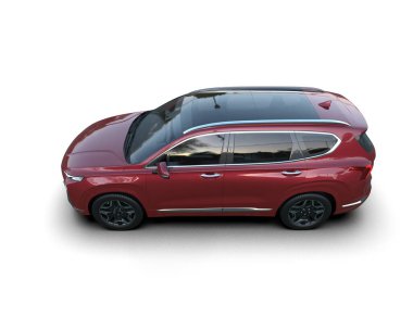 Beyaz arka planda modern şehir cipi. 3d oluşturma