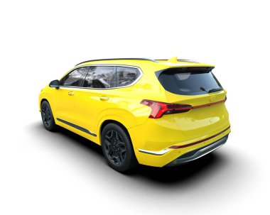 Sarı lüks araba arka planda izole edilmiş. 3d illüstrasyon