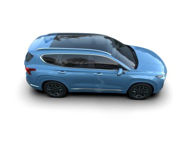 Beyaz arka planı olan 3 boyutlu modern SUV