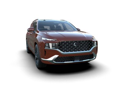 Beyaz arka planda modern SUV. 3d oluşturma