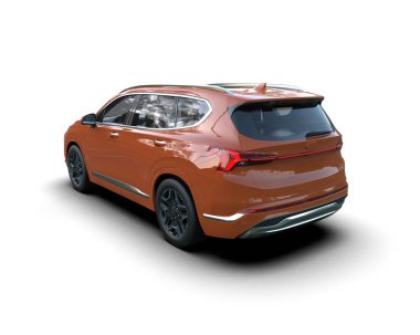 Araba beyaz arka planda izole edilmiş. 3d oluşturma -