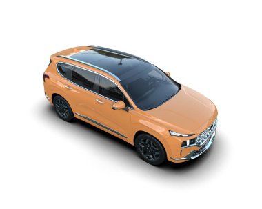 beyaz arkaplan üzerinde modern SUv 3D görüntüleme