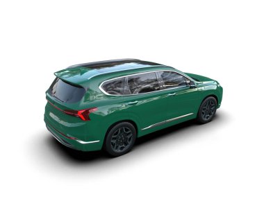 Modern araba arka planda izole edilmiş. 3D görüntüleme - illüstrasyon