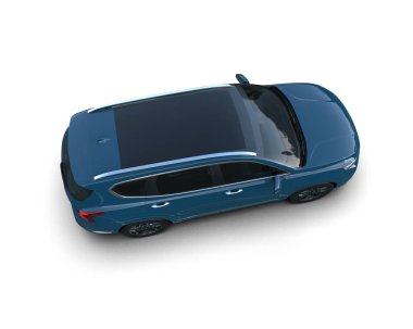 Beyaz arka planda modern lüks bir araba. 3d oluşturma.