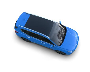 Beyaz arka planda modern bir araba. 3d oluşturma