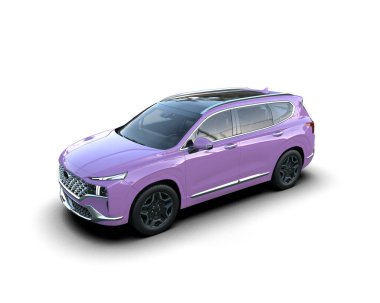 beyaz arka planda izole edilmiş mor lüks araba