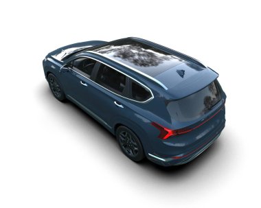 SUV beyaz arkaplanda izole edildi - 3D görüntüleme - illüstrasyon