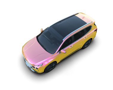 Pembe araba beyaz arka plan üzerinde izole