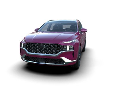 Modern araba arka planda izole edilmiş. 3D görüntüleme - illüstrasyon