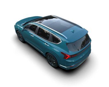 Stüdyo ortamında marka SUV marka jenerik konseptin 3 boyutlu yorumlanması