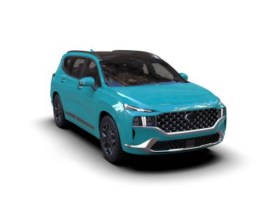 Beyaz arka planda modern bir araba. 3d oluşturma