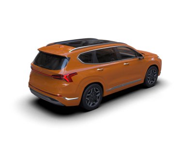 Beyaz arka planda modern şehir arabası. 3d oluşturma