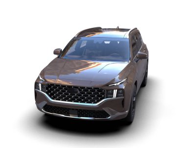 Modern araba arka planda izole edilmiş. 3D görüntüleme - illüstrasyon