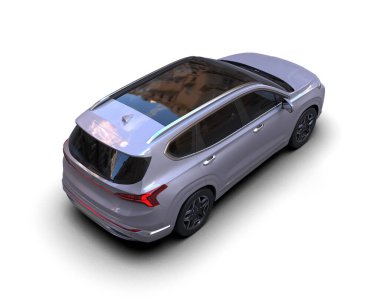 Siyah camlı bir cip. 3d oluşturma.