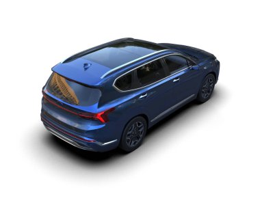 siyah lüks SUv 3 boyutlu görüntü izole etti