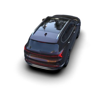 Siyah arka planda modern lüks bir araba. 3d illüstrasyon