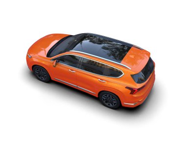 Beyaz arka planda turuncu araba