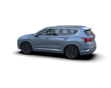 Modern araba arka planda izole edilmiş. 3D görüntüleme - illüstrasyon