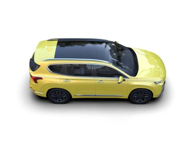 Modern araba beyaz arka planda izole edildi. 3 d illüstrasyon - illüstrasyon