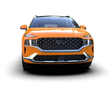 Beyaz arka planda modern bir araba. 3d oluşturma