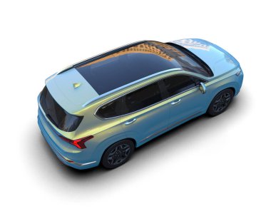 Yaratıcı bir tasarımın arka planında mavi şehir arabası