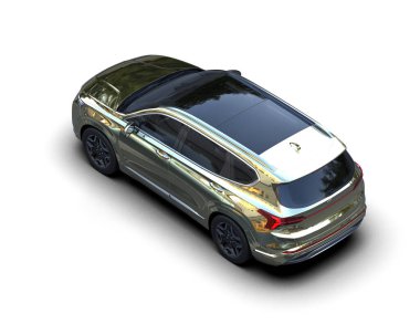 Modern araba arka planda izole edilmiş. 3D görüntüleme - illüstrasyon