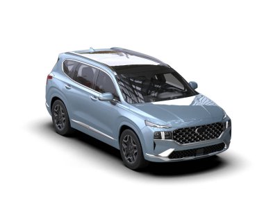 Beyaz arka planda modern SUV. 3d oluşturma